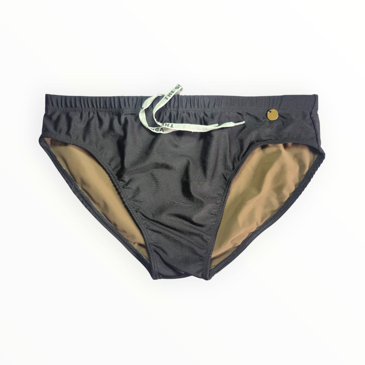 The Sunga Rio Slim Hombres Brasileño Trajes De Baño (Sunga) - Negro Medio