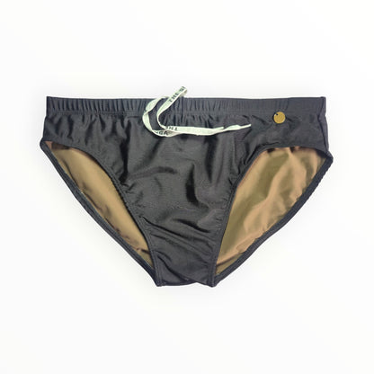 The Sunga Rio Slim Hombres Brasileño Trajes De Baño (Sunga) - Negro Medio